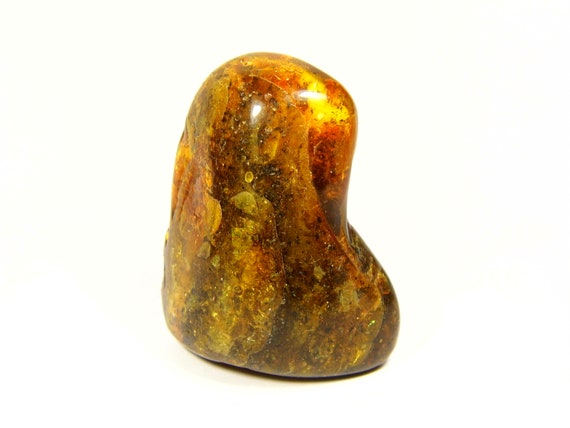 Baltic Amber Stone 13gr Brown Green Natural Stone Genuine Polished Gemstone 5600
