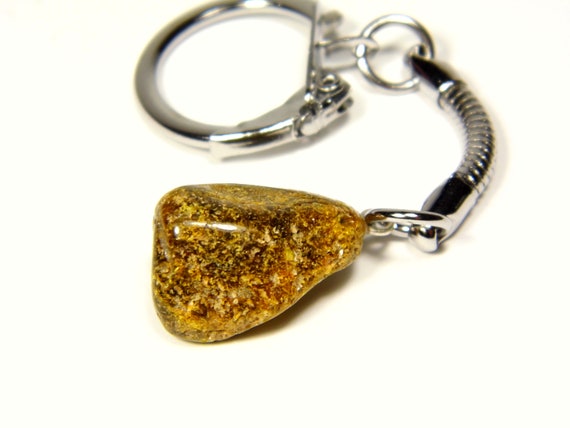 Baltic Amber Keychain Keyring Pendant Charm Souvenir Brown Green Black 5077