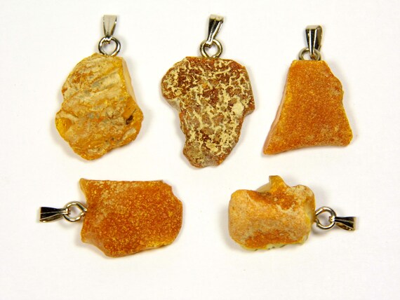 Lot of 5 Baltic Amber Pendants 5gr. Multicolor Women's Raw Natural Gemstone 4494