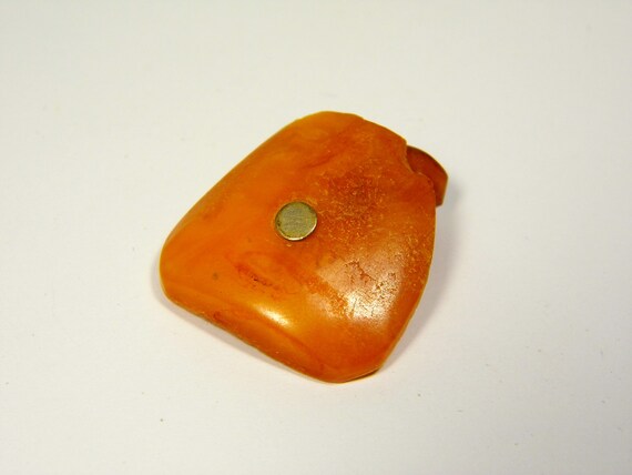 Vintage Baltic Amber Cufflink Butterscotch Egg Yolk Brown Old Natural Stone 6002