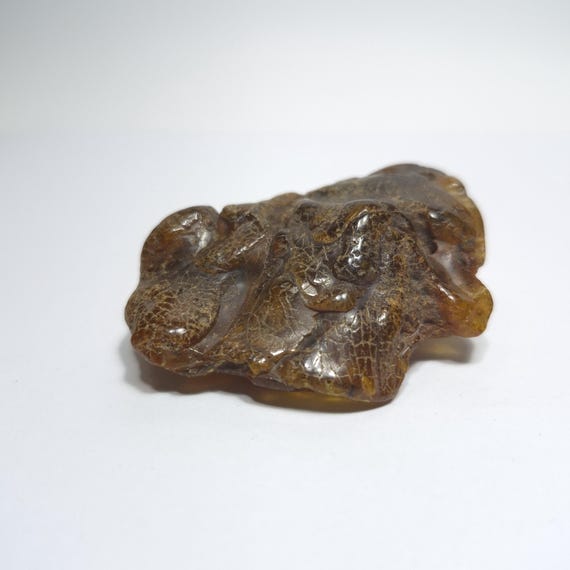 Baltic Amber Stone 24gr Brown Black Natural Genuine Polished Gemstone A0439