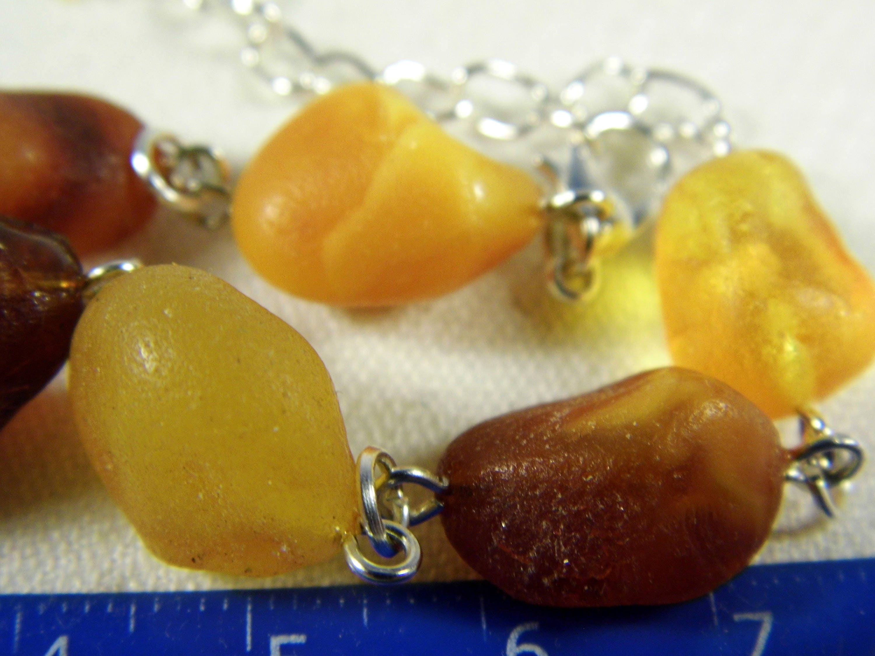Raw unpolished rough Baltic Amber stone bracelet natural genuine