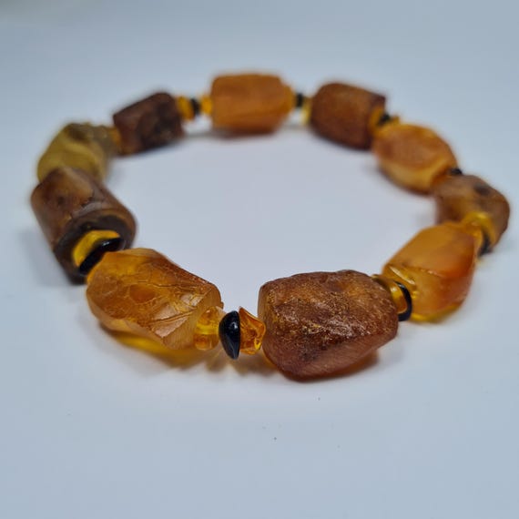Baltic Amber bracelet natural genuine stones 17 grams unique authentic women's jewelry brown color A0400