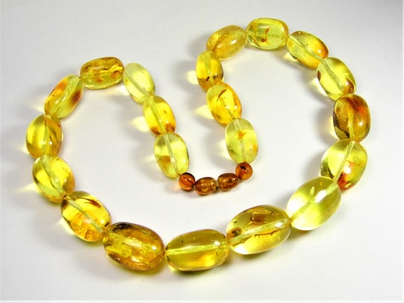 Baltic Amber transparent stones necklace natural genuine real gemstone 58 grams authentic stone women's jewelry
