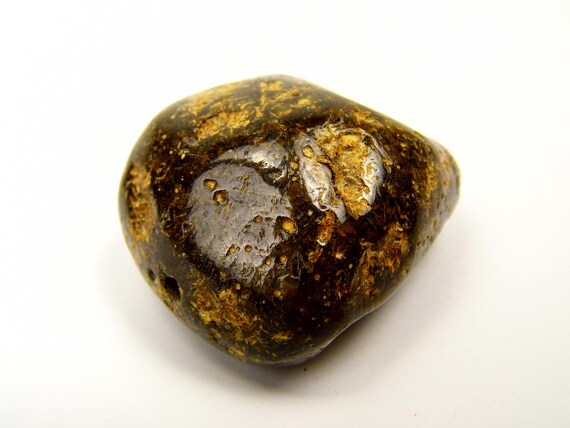 Baltic Amber Pendant Amulet With Hole 21gr Black Green Natural Stone Genuine Gemstone A0294