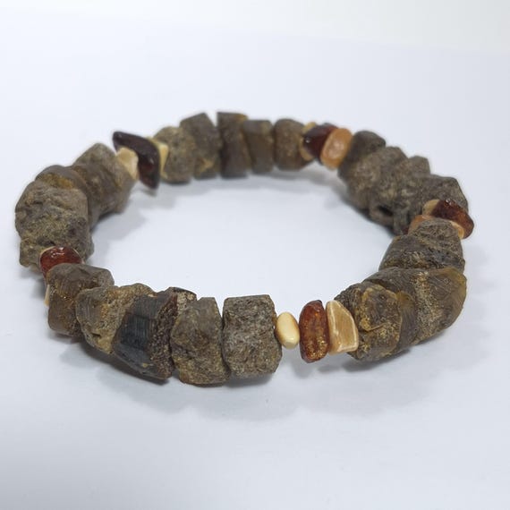 Baltic Amber raw rough unpolished stones bracelet natural genuine 16 grams authentic unique jewelry A0459