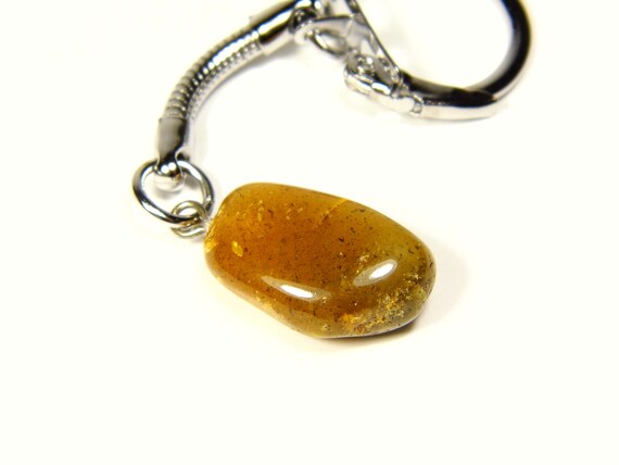 Baltic Amber Keychain Keyring Pendant Charm Souvenir Brown Green Natural 5076