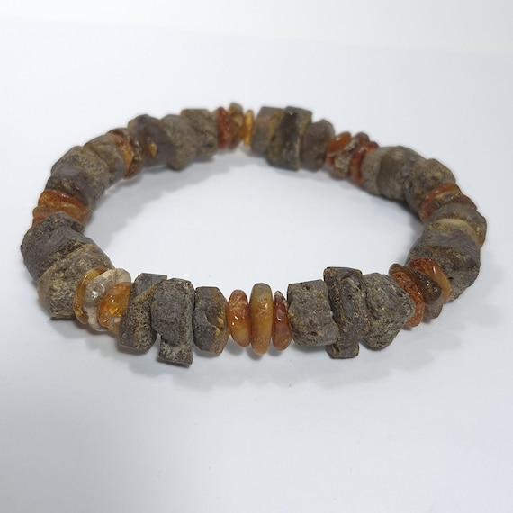 Baltic Amber raw rough unpolished stones bracelet natural genuine 22 grams authentic unique jewelry A0461