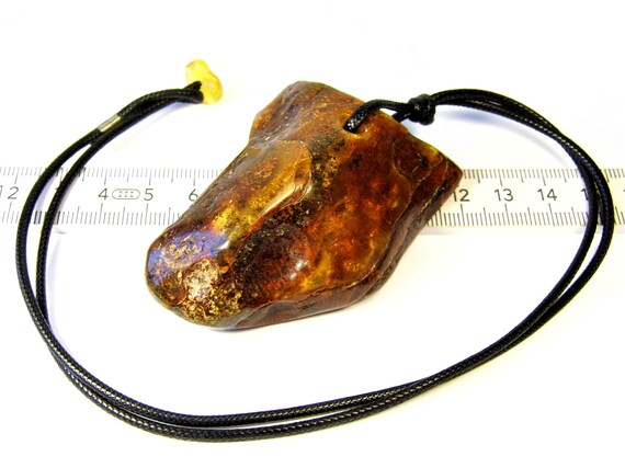 Baltic Amber massive pendant necklace natural genuine real gemstone 36 grams authentic men's / women's / unisex jewelry 894a