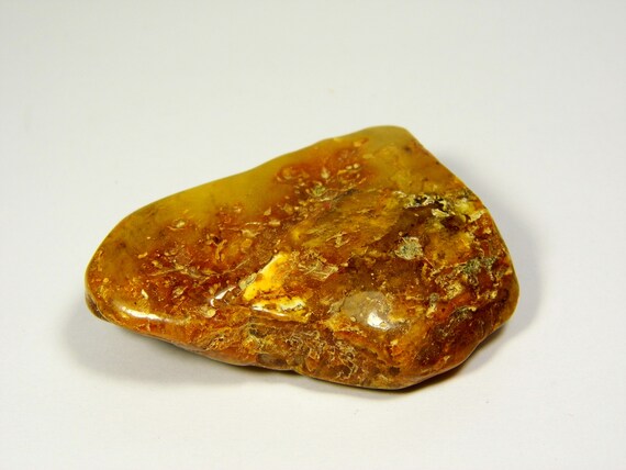 Baltic Amber Stone 14gr. Brown Yellow Natural Genuine Polished Gemstone A0152