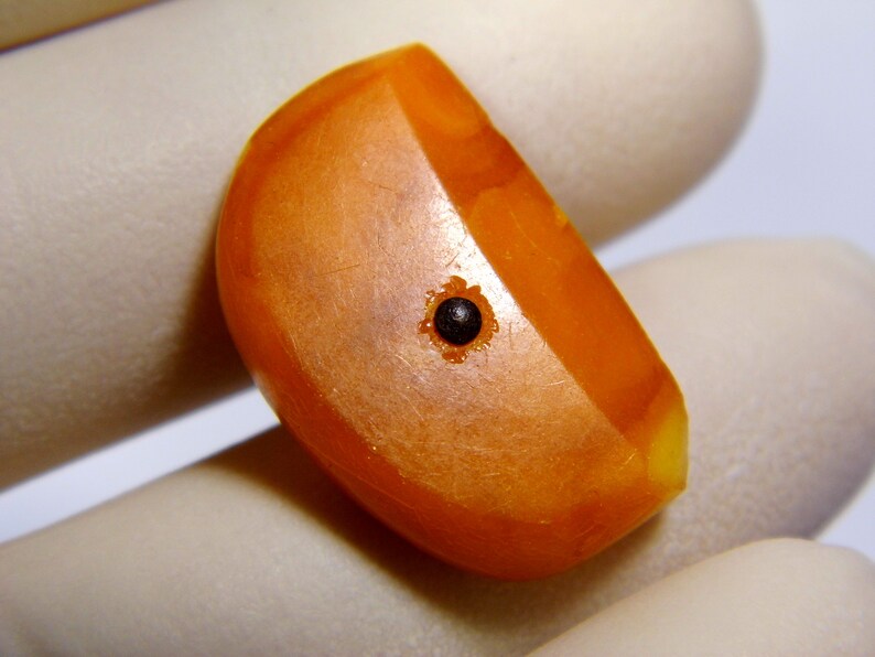 Vintage Baltic Amber Stone Butterscotch Egg Yolk Brown Old Natural