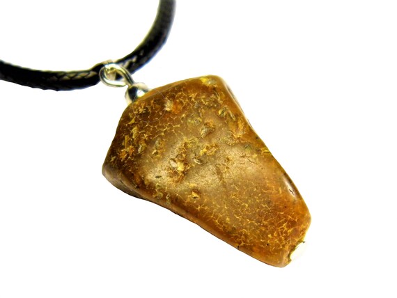 Natural genuine Baltic Amber brown color stone pendant women's jewelry authentic unique AP364