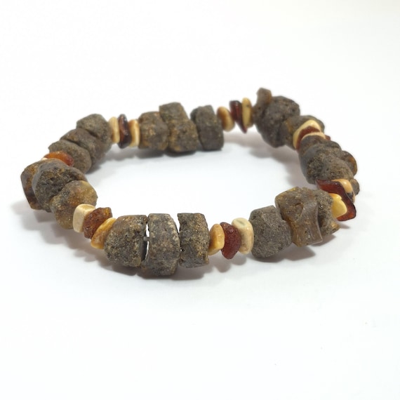 Baltic Amber raw rough unpolished stones bracelet natural genuine 15 grams authentic unique jewelry A0462