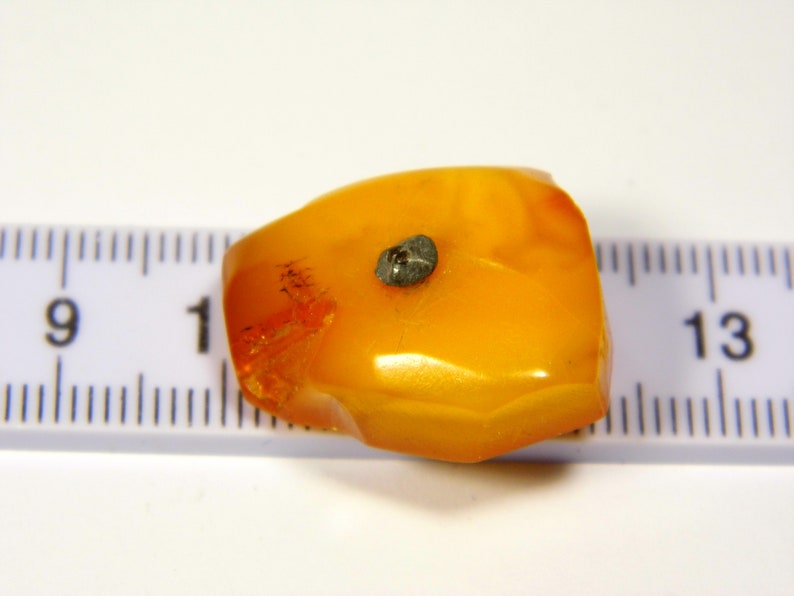 Vintage Baltic Amber Stone Butterscotch Egg Yolk Yellow Brown Old