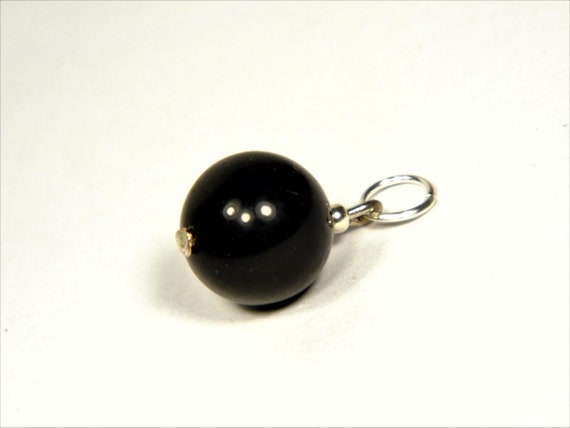 Black Pressed Baltic Amber women's round / ball pendant charm 012R-2