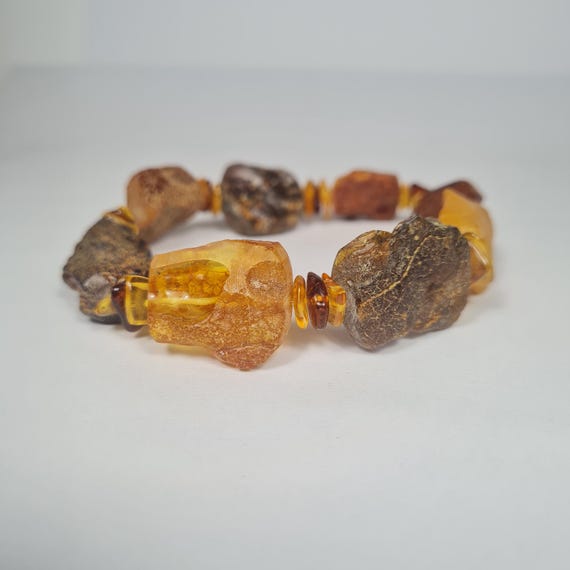 Baltic Amber bracelet natural genuine stones unique authentic women's jewelry brown color A0380