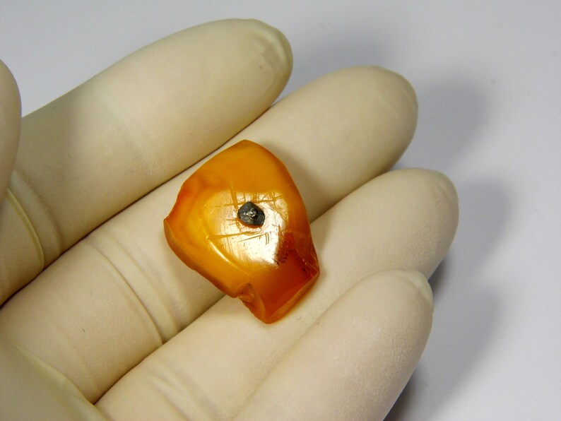 Vintage Baltic Amber Stone Butterscotch Egg Yolk Yellow Brown Old