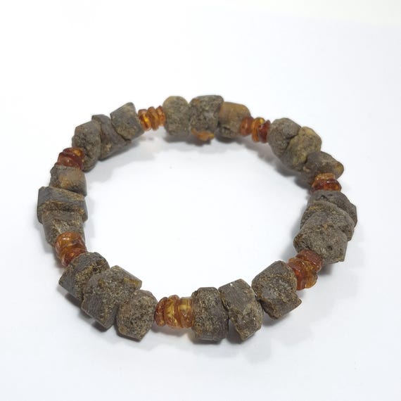 Baltic Amber raw rough unpolished stones bracelet natural genuine 19 grams authentic unique jewelry A0460