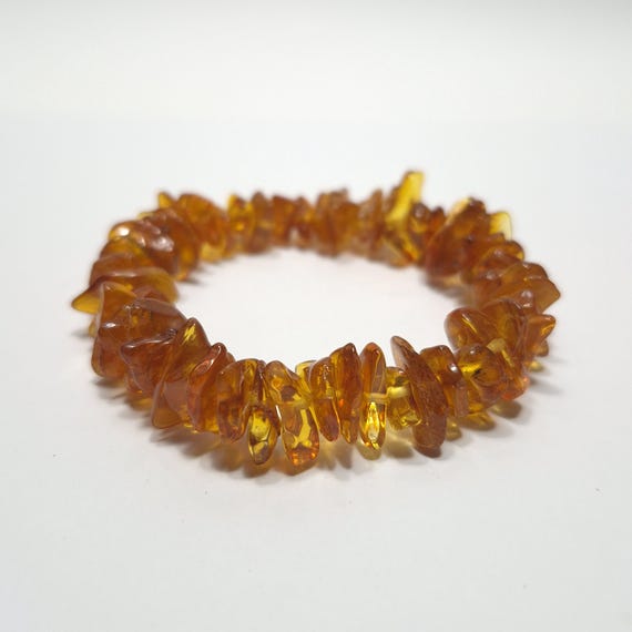 Natural genuine brown Baltic Amber stretchable bracelet grams authentic unique women's jewelry XA017