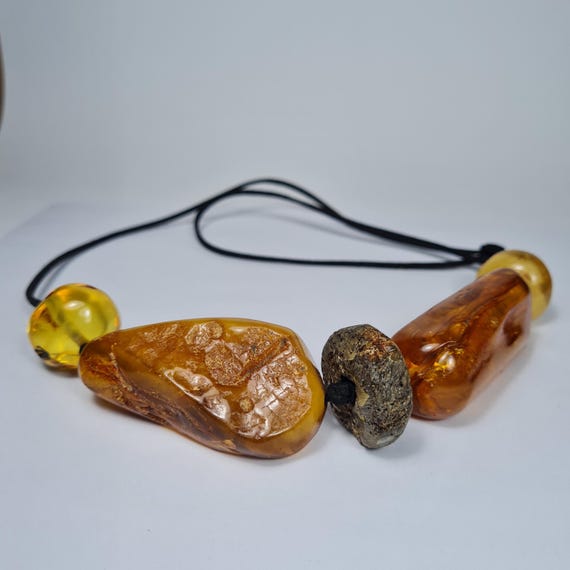 Baltic Amber massive necklace natural genuine real gemstone 69 grams authentic stone women's jewelry A0371
