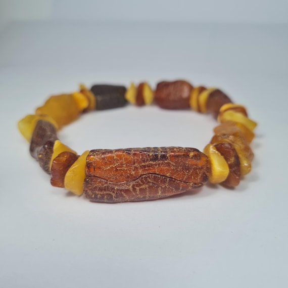 Baltic Amber bracelet natural genuine stones unique authentic women's jewelry brown color A0381