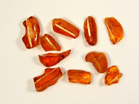 Lot of 10 Vintage Baltic Amber Stone 5.9gr Brown Cognac Transparent Natural 4213