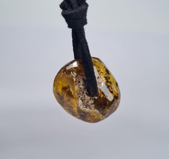 Baltic Amber Pendant Brown Black Natural A0404