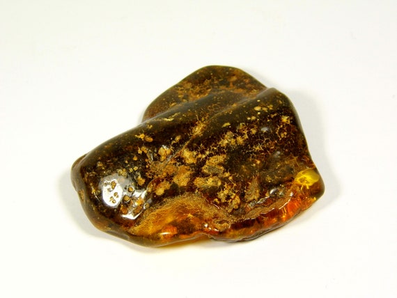 Baltic Amber Stone 19gr Brown Green Natural Stone Genuine Polished Gemstone A0150