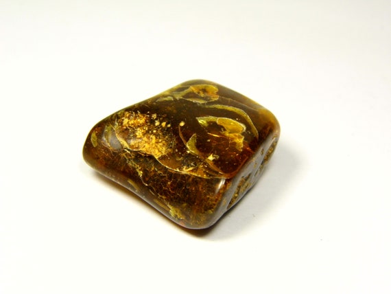 Baltic Amber Stone 7.4gr. Brown Green Natural Genuine Polished Gemstone 5710