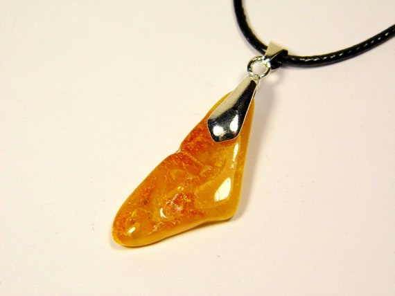 Baltic Amber Pendant Charm Brown Yellow Natural Gemstone 5064