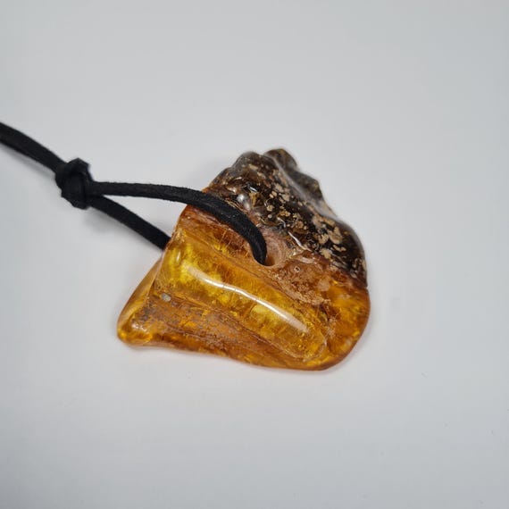 Baltic Amber Pendant Amulet 12gr Brown Yellow Natural Stone Genuine Gemstone A0430