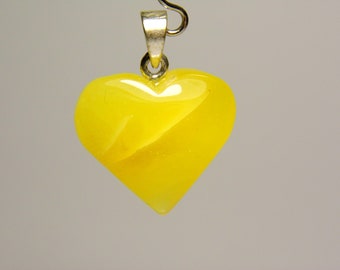 Dije colgante de corazón de ámbar báltico 0,83x0,75" caramelo amarillo natural 4788