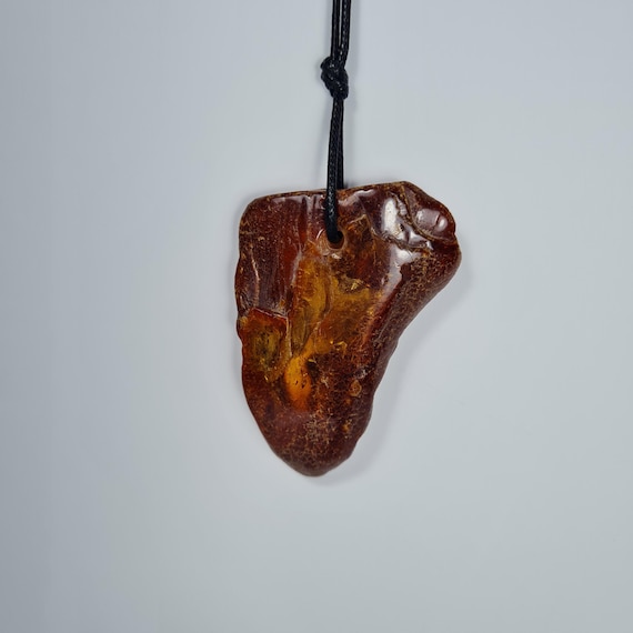 Baltic Amber Pendant Amulet 12gr Brown Natural Stone Genuine Gemstone A0429