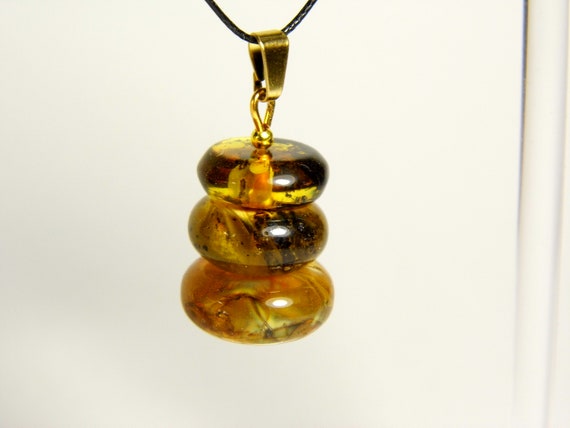 Baltic Amber Pendant Charm Brown Brindled Natural Gemstone Genuine Stone 4629