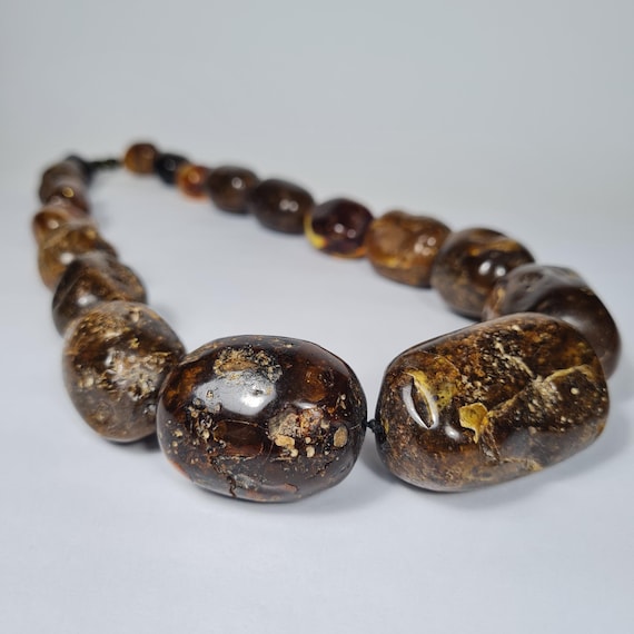 Baltic Amber massive necklace natural genuine real gemstone 145 grams authentic stone women's jewelry A0376