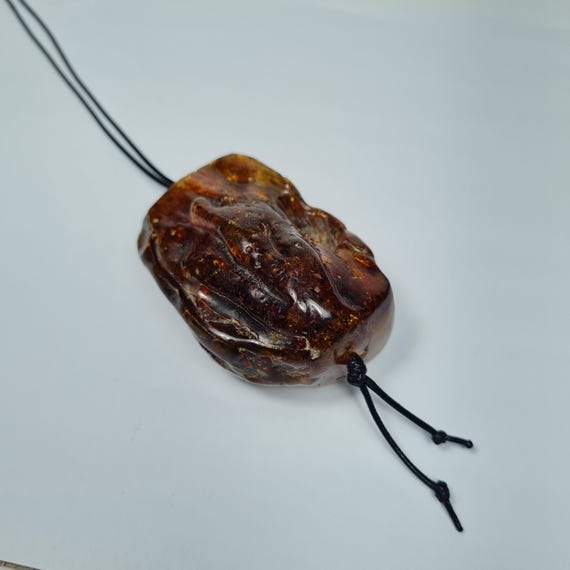 Baltic Amber Pendant Amulet 51gr Massive Brown Natural Stone Genuine Gemstone A0417