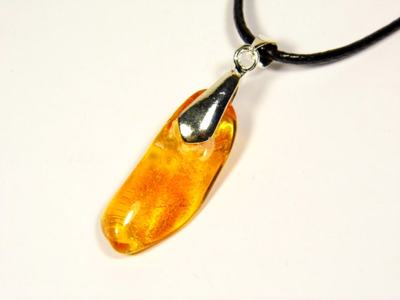 Baltic Amber Pendant Charm Cognac Transparent Natural Gemstone 5039