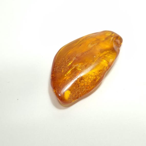 Baltic Amber Stone Brown Transparent Natural Genuine Polished Gemstone A0438