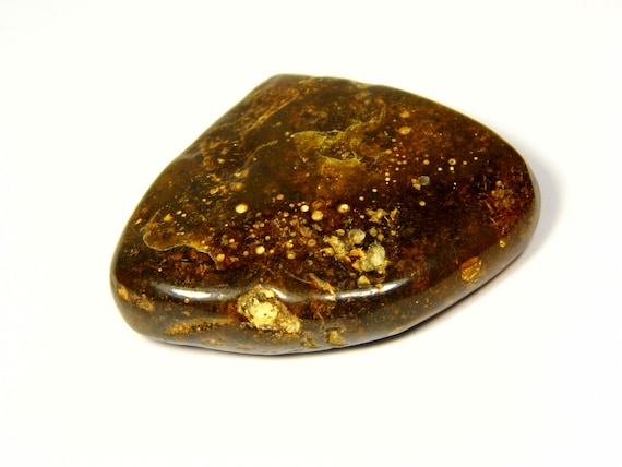 Baltic Amber Stone 12gr Black Brown Green Natural Genuine Polished Gemstone 5679