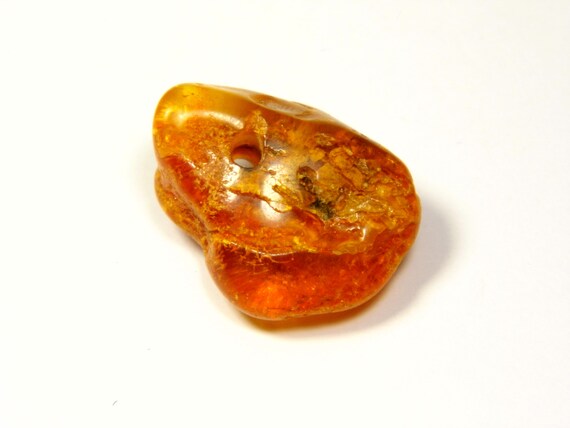 Baltic Amber Pendant Amulet With Hole 3gr Brown Cognac Natural Stone 6045