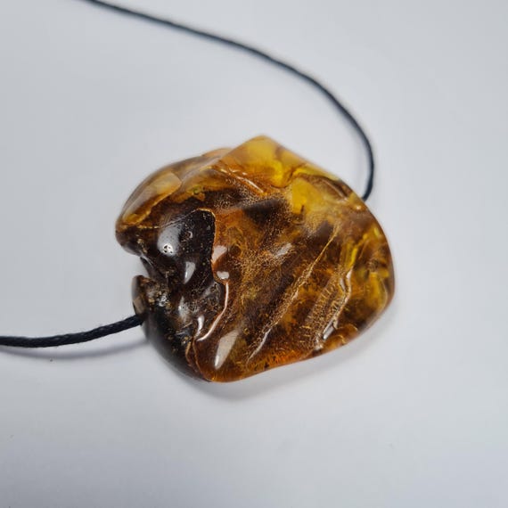 Baltic Amber Pendant Amulet 12gr Brown Natural Stone Genuine Gemstone A0432