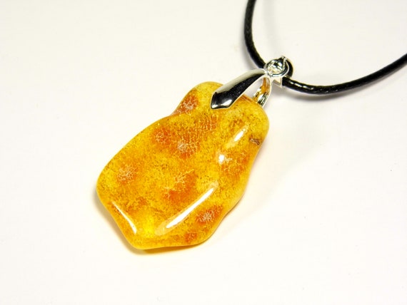 Baltic Amber Pendant Brown Yellow Natural Stone Genuine Gemstone 4856