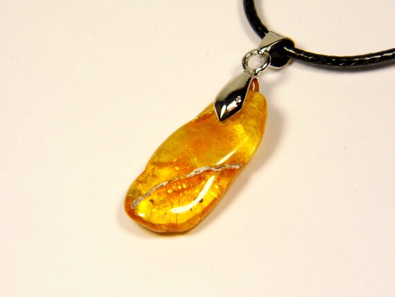 Baltic Amber Pendant Charm Cognac Transparent Natural Gemstone 5057