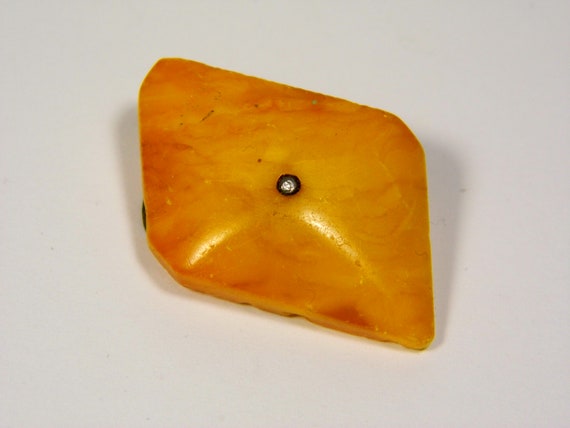 Vintage Baltic Amber and Silver 875 Cufflink Butterscotch Egg yolk Old 5991