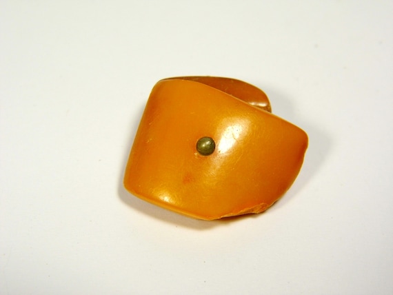 Vintage Baltic Amber Cufflink Butterscotch Egg yolk Brown Old Natural Stone A0238