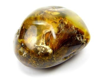 Baltic Amber Pendant Amulet With Hole 32gr Green Brown Natural Stone Genuine Gemstone A0293