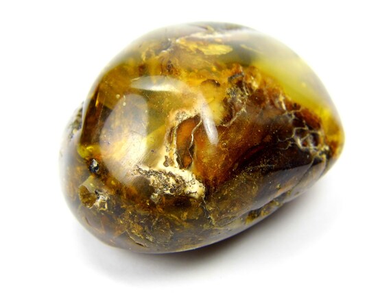 Baltic Amber Pendant Amulet With Hole 32gr Green Brown Natural Stone Genuine Gemstone A0293