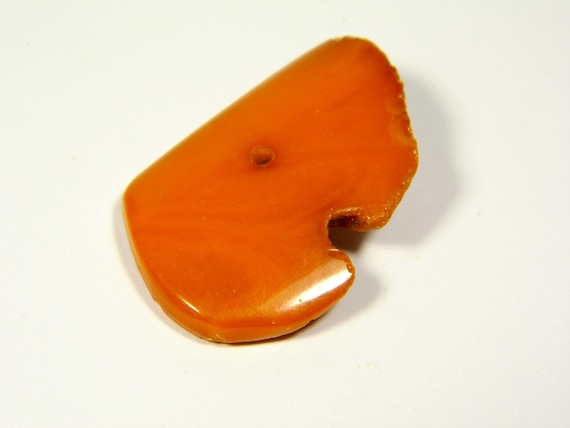 Vintage Baltic Amber Stone Butterscotch Egg yolk Brown Old Natural Gemstone A0245