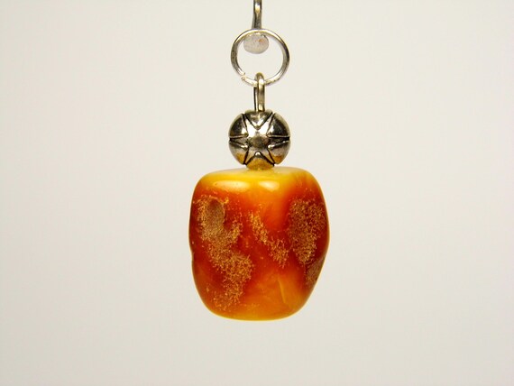Baltic Amber Pendant Charm Brown Yellow Natural Stone Genuine Gemstone A0363