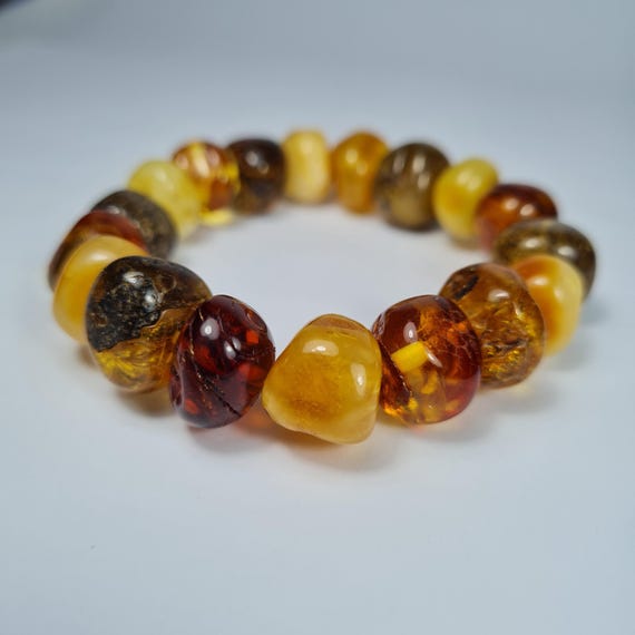 Black Baltic Amber bracelet natural genuine stones real authentic 20 grams unique men's women's unisex jewelry A0390
